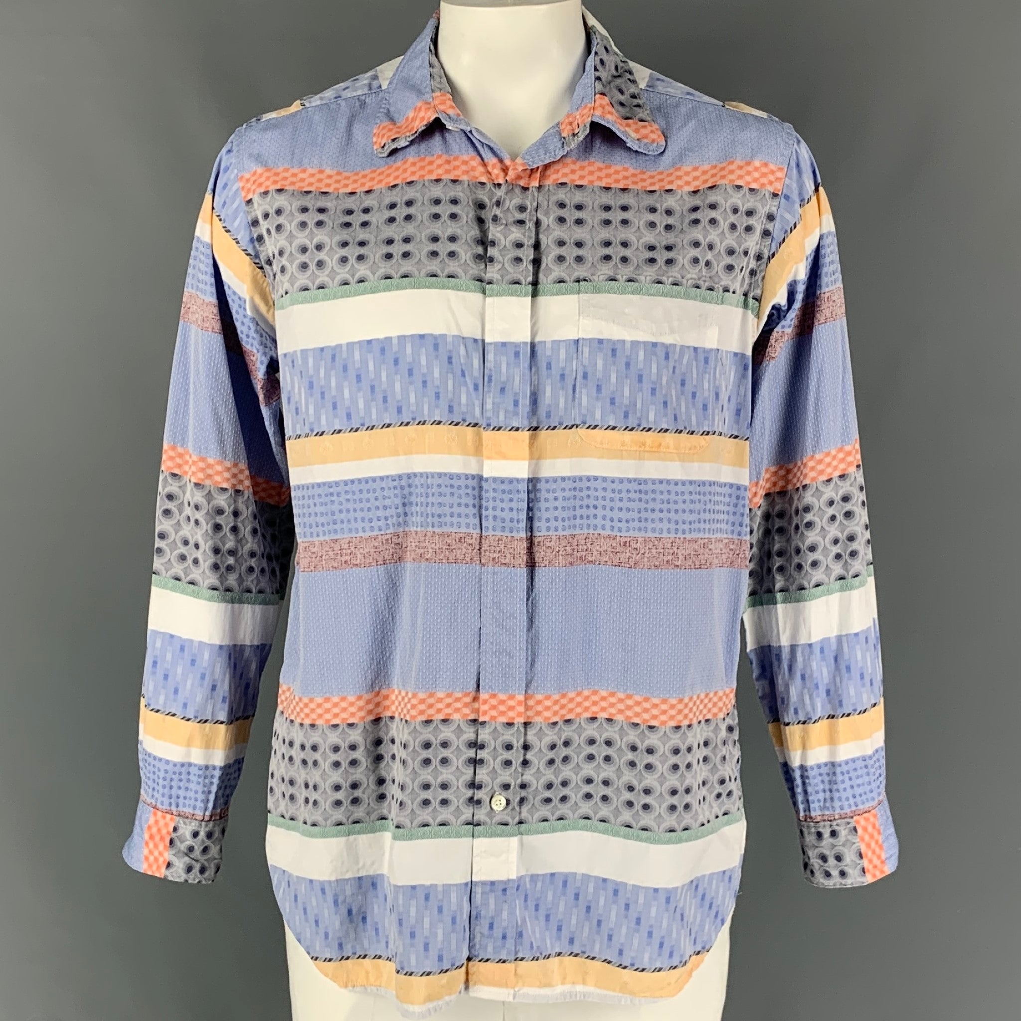 ENGINEERED GARMENTS Size XL Multi-Color Mixed Patterns Cotton Long ...