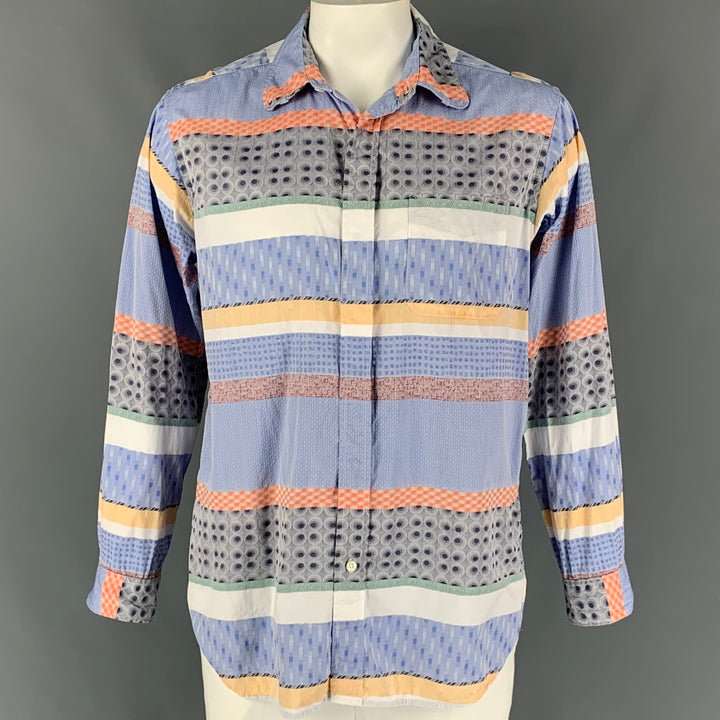 ENGINEERED GARMENTS Size XL Multi-Color Mixed Patterns Cotton Long Sleeve Shirt