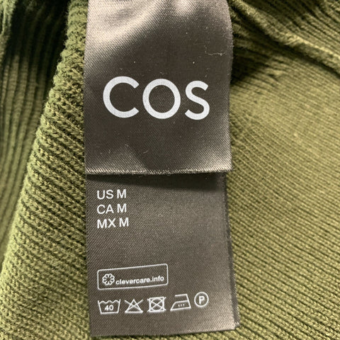 Jersey de cuello redondo de algodón de punto verde oliva talla M COS