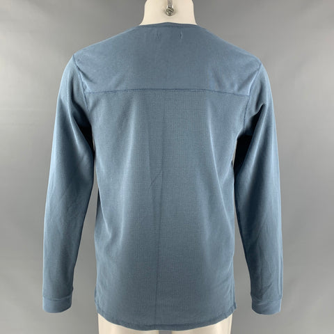 NONNATIVE Size M Light Blue Waffle Knit Polyester Henley Pullover