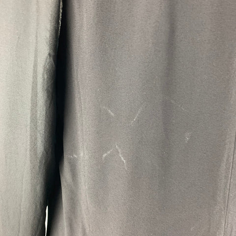 RALPH LAUREN Talla 8 Blusa negra de manga larga de viscosa y acetato
