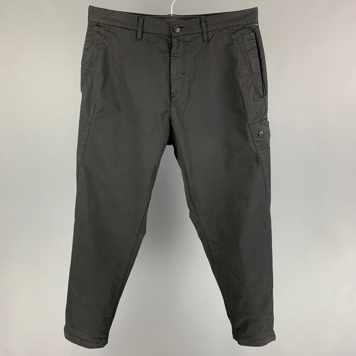 STONE ISLAND Size 34 Black Cotton Cargo Casual Pants