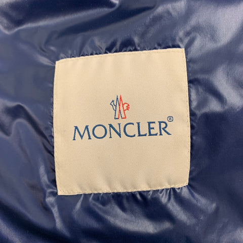 MONCLER Size L Blue Quilted Nylon Lightweight Vest
