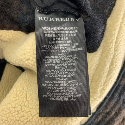 BURBERRY PRORSUM Fall 2011 Size 34 Brown & Cream Plaid Leather Shearling Blouson Jacket