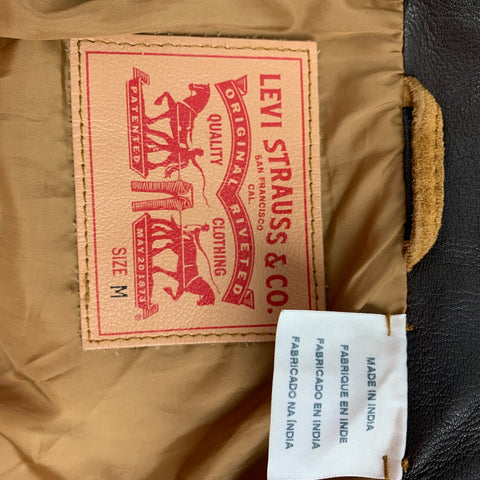 LEVI'S Size M Tan Suede Trucker Jacket