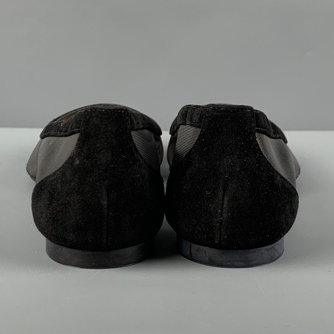 CHRISTIAN LOUBOUTIN Galativi Size 7 Black Suede Pointed Toe Flats