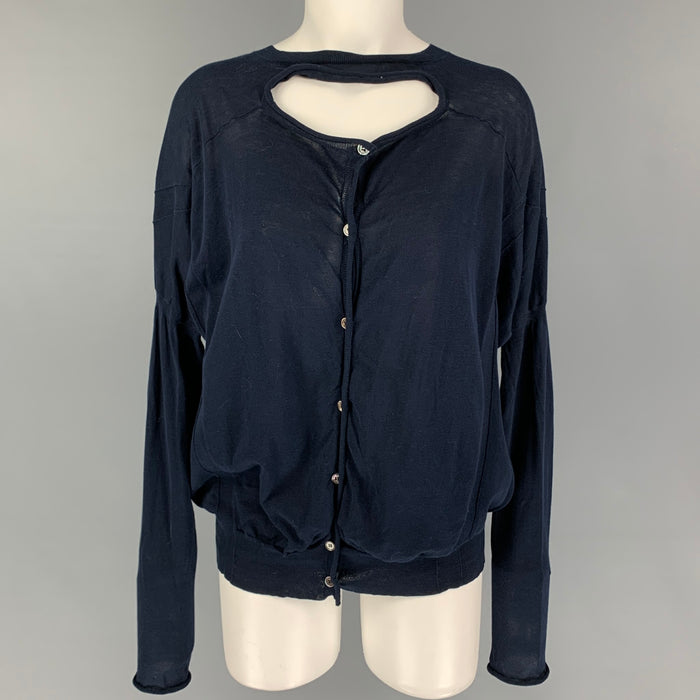 MARNI Size 4 Navy Cotton Dolman Sleeve Pullover