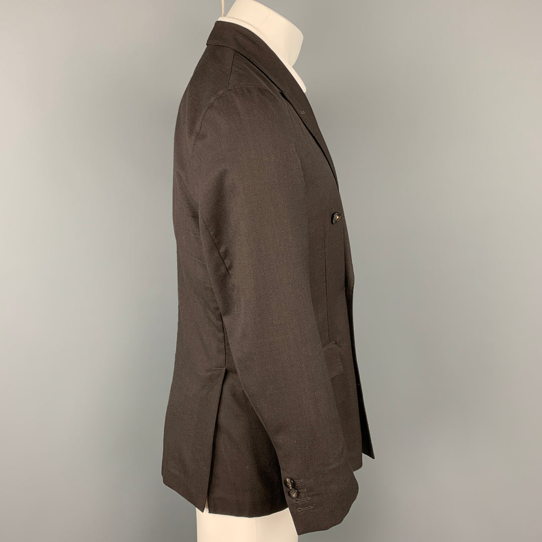 BOGLIOLI Talla 38 Abrigo deportivo regular con solapa de pico de lana virgen marrón