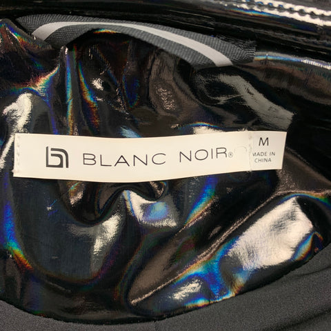 BLANC NOIR Size M Black Polyeurethane Quilted Zip Up Jacket