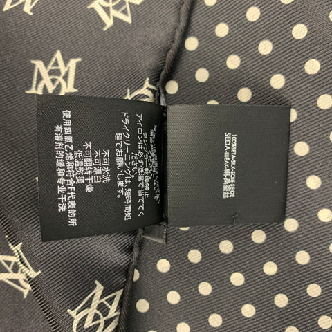 ALEXANDER MCQUEEN Black White Dots Silk Pocket Square