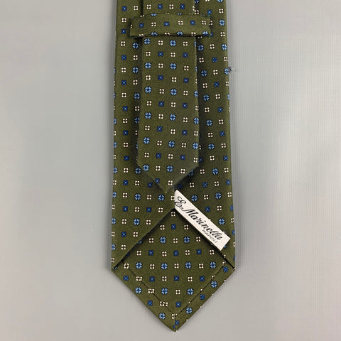 S.MARINELLA Green Blue Abstrack Floral Tie