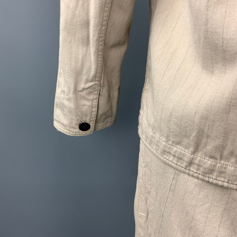 RAG & BONE Size L Oatmeal Stripe Cotton Notch Lapel Suit