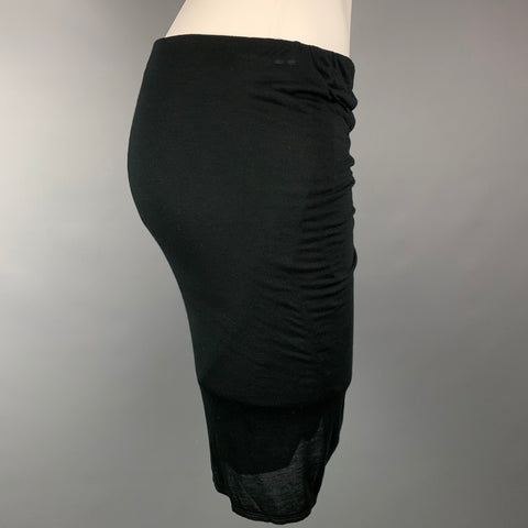 HELMUT LANG Taille S Mini jupe froncée en jersey noir modal