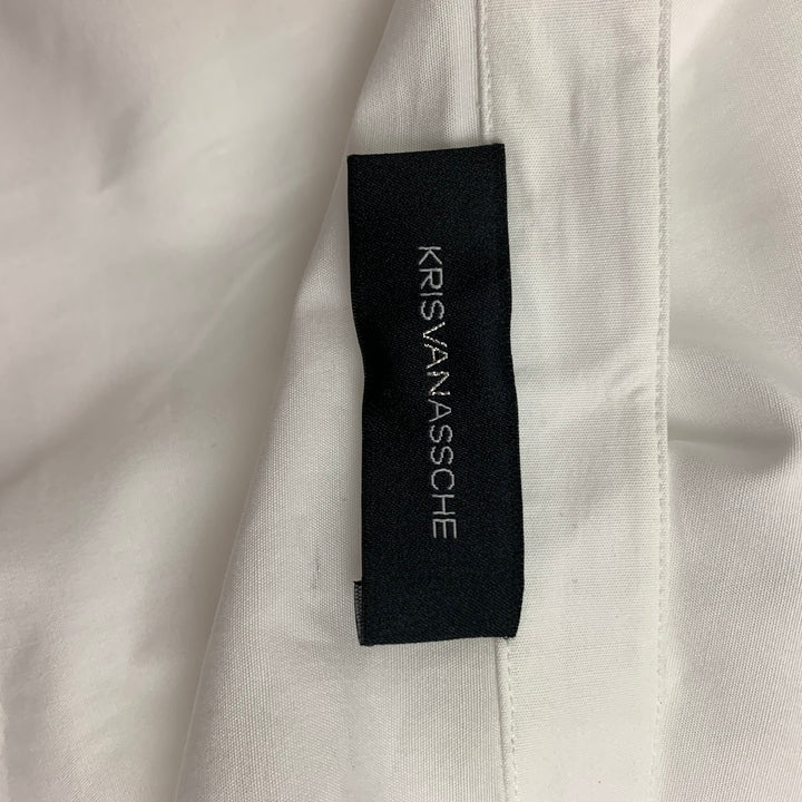 KRIS VAN ASSCHE Size L White Cotton Nehru Collar Long Sleeve Shirt