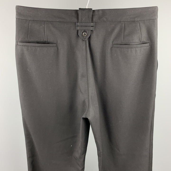 JOHN BARRITT Size 36 Black Wool Button Fly Dress Pants