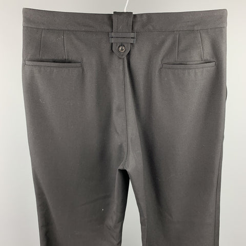 JOHN BARRITT Size 36 Black Wool Button Fly Dress Pants