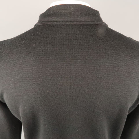 ARMANI COLLEZIONI Size L Black Solid Wool Blend Zip Up Jacket