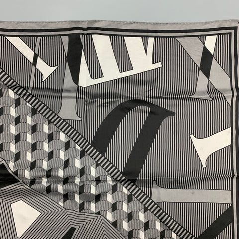 AUDEMARS PIGUET Grey & Black Silk Scarf