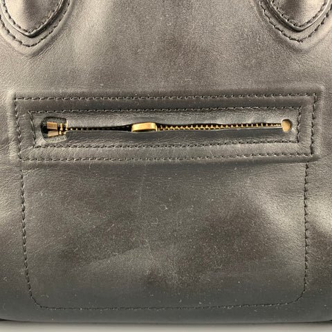 CELINE Sac à main en cuir noir Sac à main