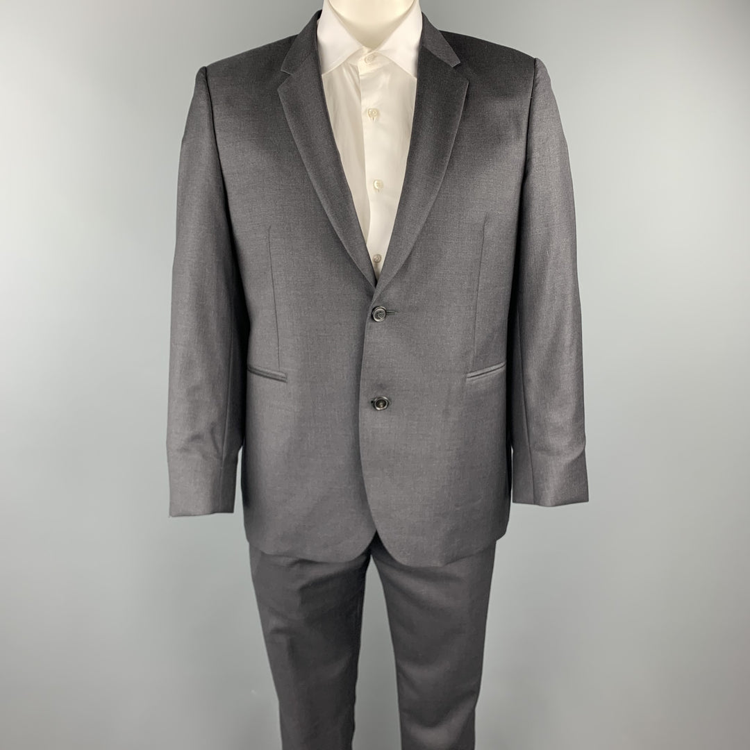 PAUL SMITH Size 44 Charcoal Wool Notch Lapel Suit