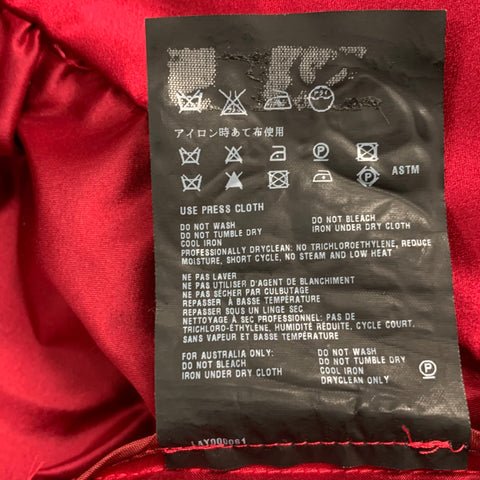 PRADA Talla 10 Top de vestido sin mangas plisado de seda roja