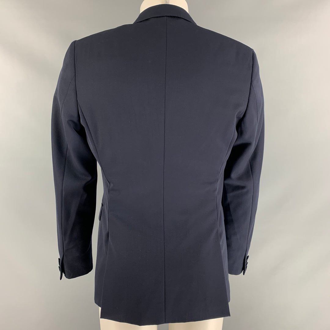 BURBERRY PRORSUM Chest Size 40 Regular Navy Blue Virgin Wool Tuxedo Sport Coat
