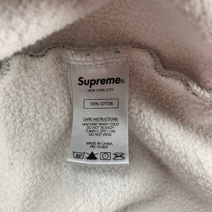 SUPREME FW 2018 Jesus & Mary Size L Grey & White Cotton Hooded Sweatshirt