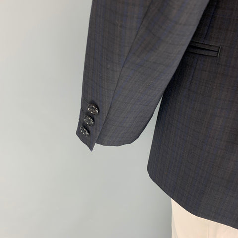 Y's by YOHJI YAMAMOTO Size M Black Brown Checkered Notch Lapel Sport Coat