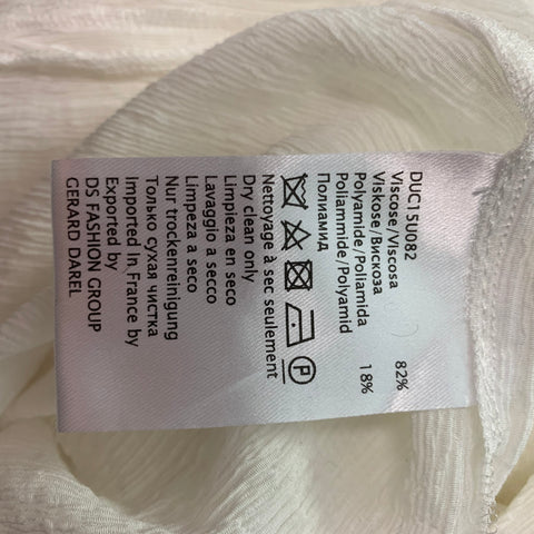 GERARD DAREL Size XL White Viscose Wrinkled 3/4 Sleeves Casual Top