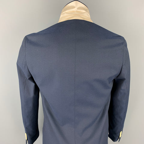 MARC JACOBS Size 36 Navy Wool / Cotton Notch Lapel Coat