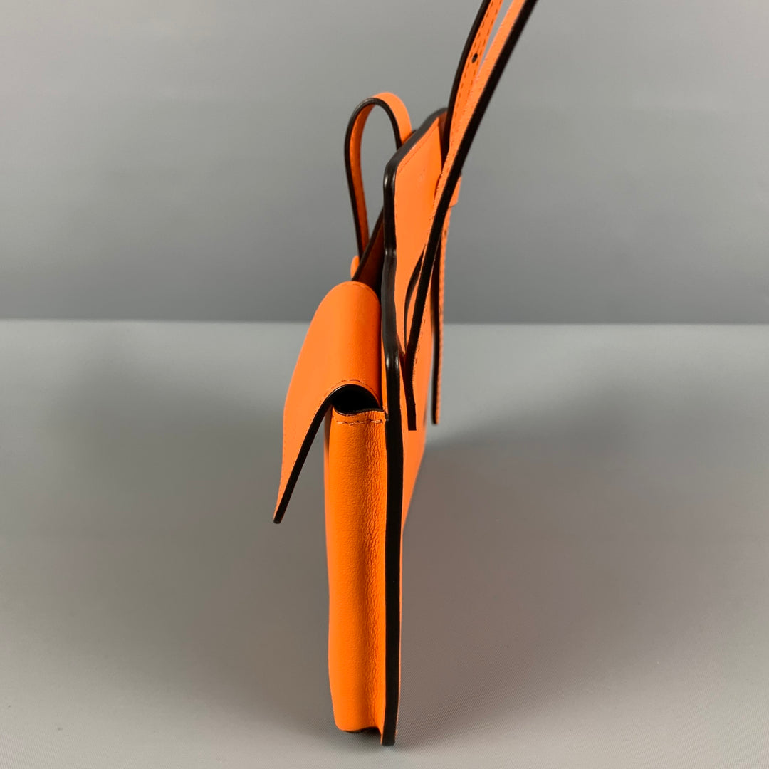 FENDI 2018 Orange Leather Bustine 2 Pockets Mini Cross Body Bag