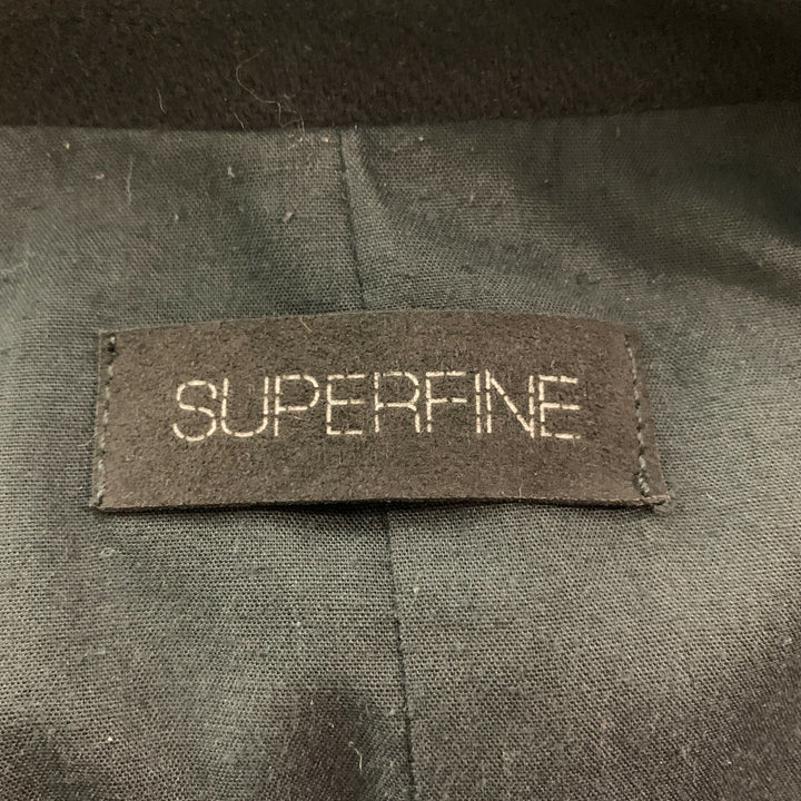 SUPERFINE Size L Black Shimmery Polyester Blend Single Button Sport Coat