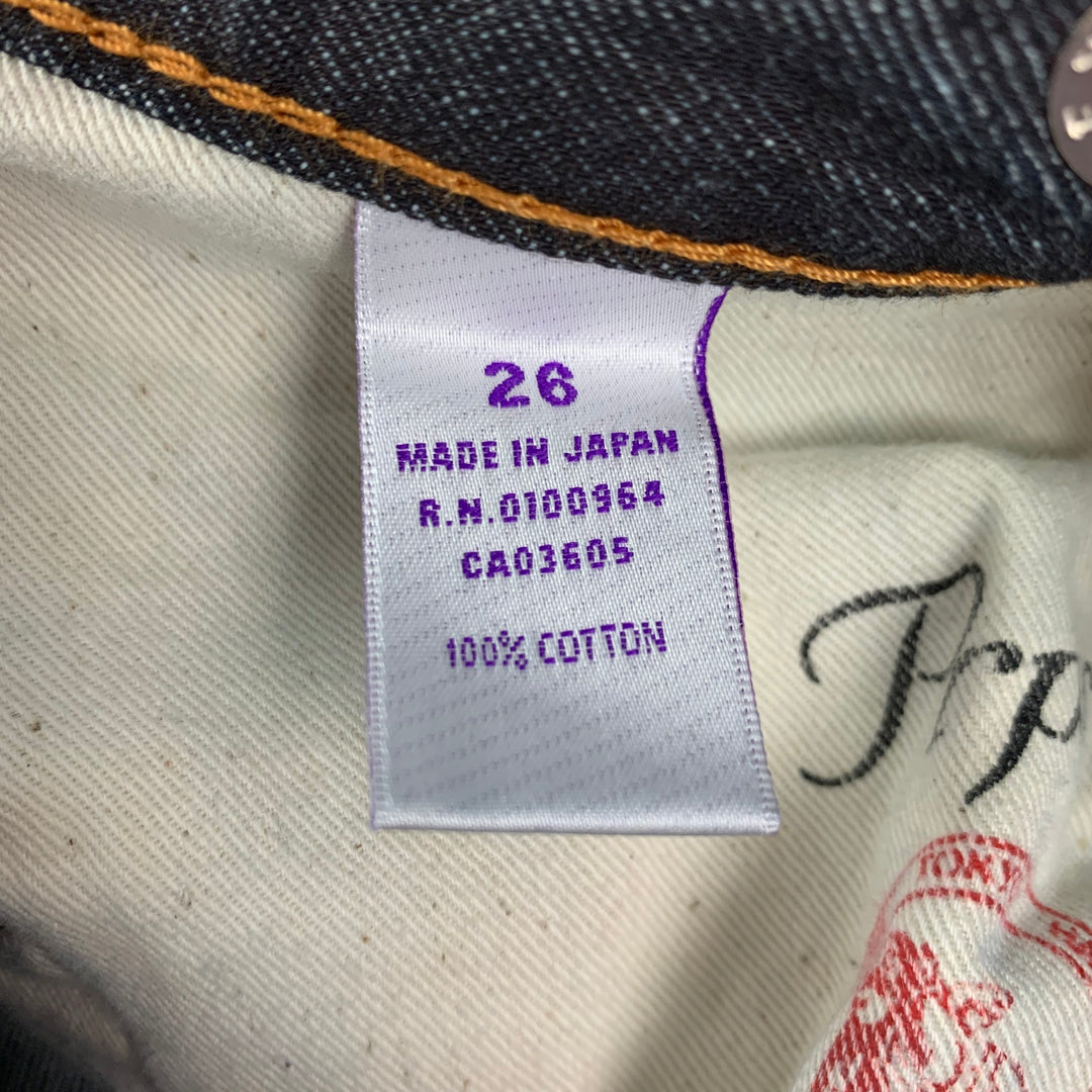 PRPS Size 26 Indigo Cotton Straight Button Fly Jeans