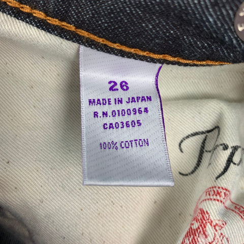 PRPS Taille 26 Jean droit à braguette boutonnée en coton indigo 