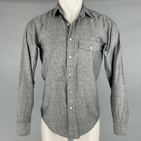 RAG & BONE Size S Grey Cotton Button Up Long Sleeve Shirt