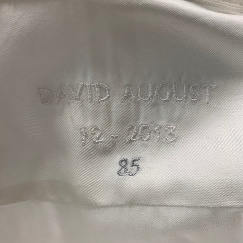 DAVID AUGUST Size XL White Monogram Cotton Button Up Long Sleeve Shirt