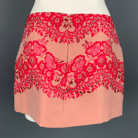 VALENTINO Minifalda de mezcla de poliéster jacquard rosa talla 6