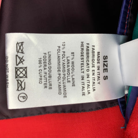 PAUL SMITH Size S Red Wool Polyamide Hidden Placket Coat
