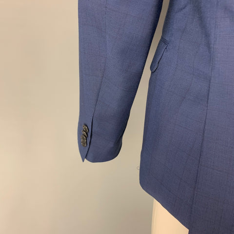 JOHN VARVATOS * U.S.A. Size 40 Short Navy Window Pane Wool Sport Coat