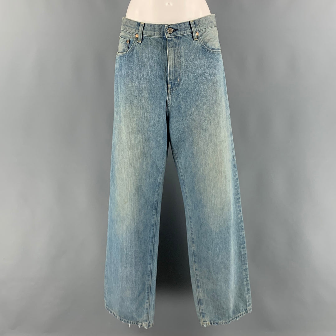JUNYA WATANABE- LEVI'S Size S Light Blue Denim Washed Wide Leg Jeans