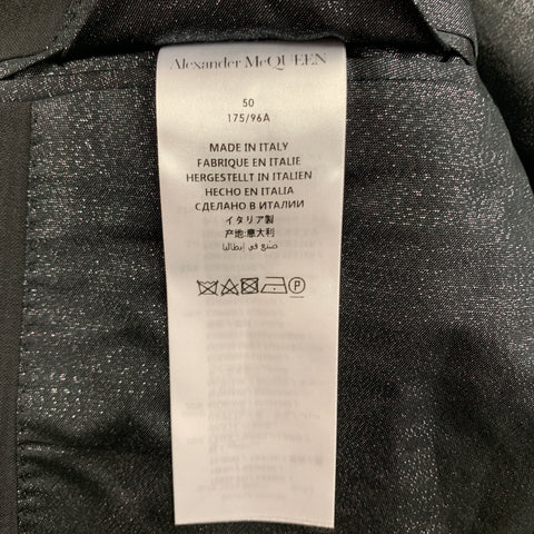 ALEXANDER MCQUEEN Size 40 Black White Stripe Wool Mohair Sport Coat