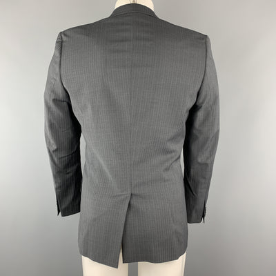 FILIPPA K 36 Dark Gray Stripe Polyester Blend Notch Lapel Sport Coat