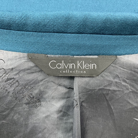 CALVIN KLEIN COLLECTION Size 36 Wool Notch Lapel Teal Suit