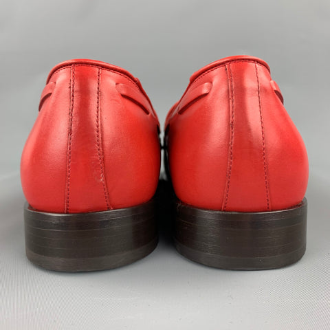 PAUL SMITH Size 10 Red Leather Tassels Loafers