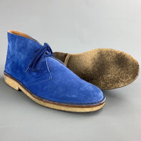 BARNEY'S NEW YORK Size 8 Royal Blue Desert Lace Up Boots