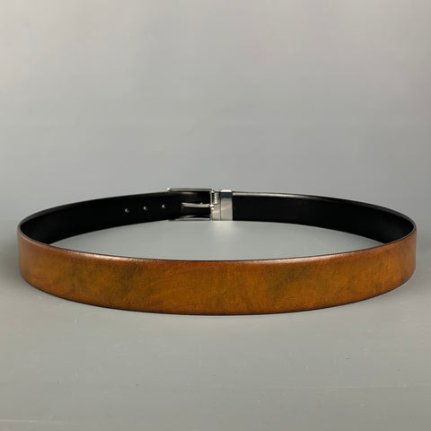 HUGO BOSS Size 38 Black Brown Reversible Leather Belt