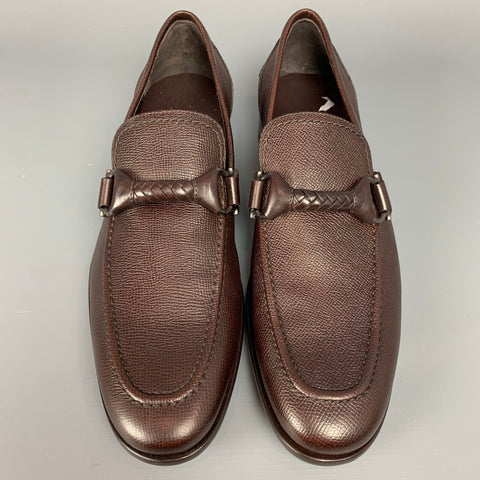SALVATORE FERRAGAMO Twist Taille 8 Mocassins en cuir galet marron foncé