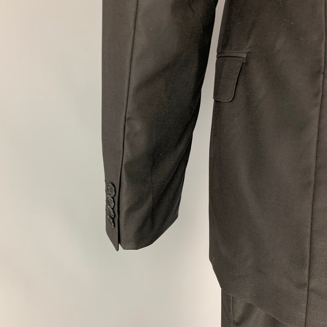 CALVIN KLEIN COLLECTION Size 38 Black Wool Notch Lapel Suit