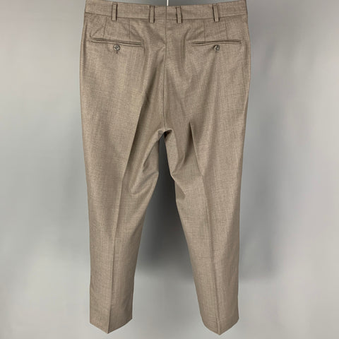 J.HILBURN Size 34 Grey Wool Flat Front Dress Pants