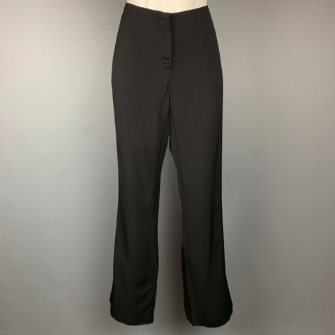 LANVIN 2007 Taille 10 Pantalon habillé en viscose noir